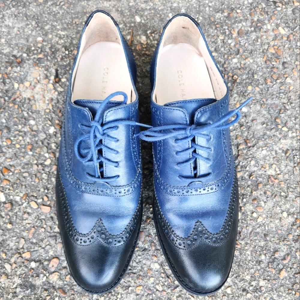 Cole Haan Men's Two-Tone Blue and Black Oxfords